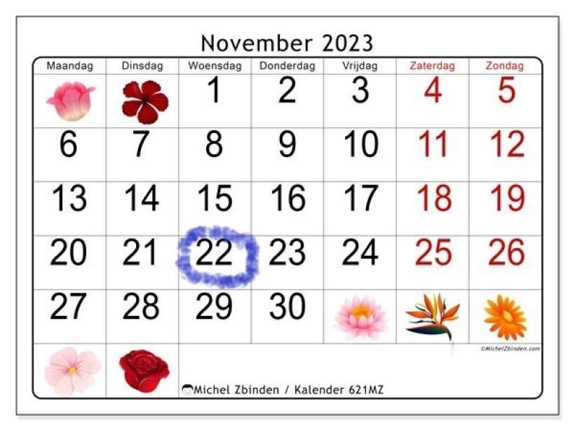 Kalender november 2023 621mz